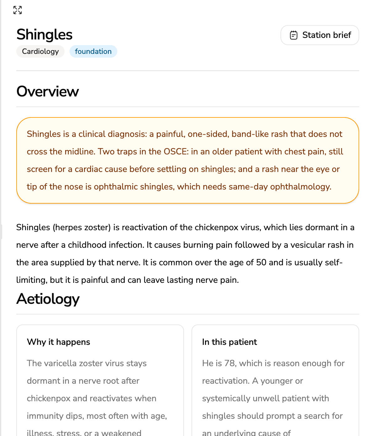 Shingles study note
